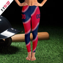 Load image into Gallery viewer, Boston Personalized Leggings Red & Blue
