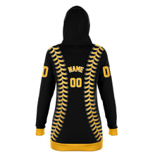 Load image into Gallery viewer, Pittsburgh Personalized Long Hoodie Black & Gold