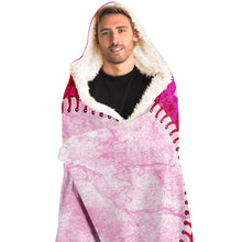 Load image into Gallery viewer, Personalized Baseball Hooded Blanket Rose & Pink