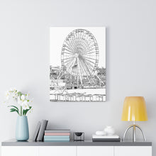 Load image into Gallery viewer, Art Sketch Wall Art Print Wildwood Jersey shore Morey's Piers amusement park Swings Big Ferris Wheel