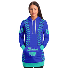 Load image into Gallery viewer, Personalized Long Hoodie Cobalt Blue & Turquoise