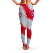 Load image into Gallery viewer, Seattle Personalized Leggings Red & Silver