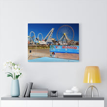 Load image into Gallery viewer, Canvas Print Wildwood New Jersey shore Big Ferris Wheel Ocean View