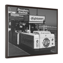 Load image into Gallery viewer, Black and White Photography Wall Art Print WIldwood Boardwalk Tramcar
