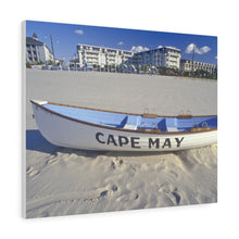 Load image into Gallery viewer, Canvas Print Lifeboat On Beach Morning Cape May New Jersey