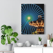 Load image into Gallery viewer, Canvas Print Wildwood Jersey Shore Morey's Piers Amusement Park Ferris Wheel Swings