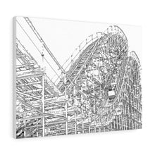 Load image into Gallery viewer, Art Sketch Wall Art Print Wildwood Wooden Boardwak Roller Coaster