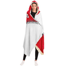 Load image into Gallery viewer, Personalized Baseball Hooded Blanket Red & White