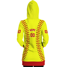 Load image into Gallery viewer, Softball Personalized Long Hoodie Yellow