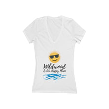 Load image into Gallery viewer, Wildwood Is Our Happy Place Women's Jersey Short Sleeve Deep V-Neck Tee