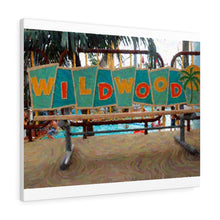 Load image into Gallery viewer, Gouache Digital Art painting Wildwood NJ Bench Wall Art Print