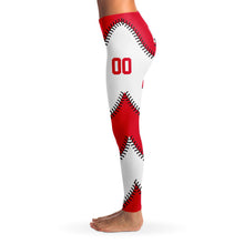 Load image into Gallery viewer, Personalized Leggings Red & White