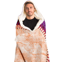Load image into Gallery viewer, Personalized Baseball Hooded Blanket Purple and Coral