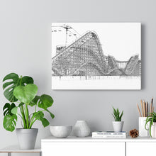 Load image into Gallery viewer, Art Sketch Wall Art Print Wildwood NJ Beach Wooden Boardwak Roller Coaster