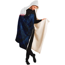Load image into Gallery viewer, Personalized Baseball Hooded Blanket Blue & White