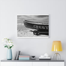 Load image into Gallery viewer, Wildwood Crest Lifeguard Boat Black and White Photography Wall Art Print