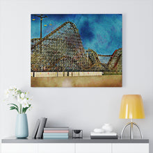 Load image into Gallery viewer, Wildwood Wooden Roller Coaster Oil Painting Wall Art Print Amusement Park