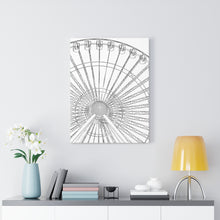 Load image into Gallery viewer, Black & White Art Sketch Wall Art Print Morey's Piers Amusement Park Wildwood Ferris Wheel