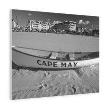 Load image into Gallery viewer, Black and White Photography Wall Art Print Lifeboat Beach Cape May NJ