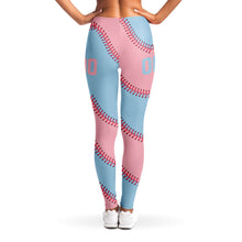 Load image into Gallery viewer, Personalized Leggings Pale Blue and Pink