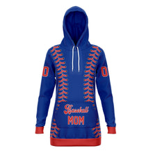 Load image into Gallery viewer, Chicago Blue Baseball Personalized Longline Hoodie