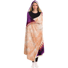 Load image into Gallery viewer, Personalized Baseball Hooded Blanket Purple and Coral