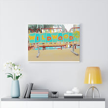 Load image into Gallery viewer, Watercolor Painting Wall Art Print Moreys Piers Wildwood NJ Piers Amusement Park Bench
