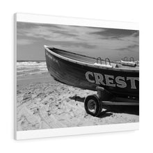 Load image into Gallery viewer, Wildwood Crest Lifeguard Boat Black and White Photography Wall Art Print