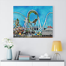 Load image into Gallery viewer, Oil Painting Wall Art Print Wildwood Moreys Piers Beach Sky