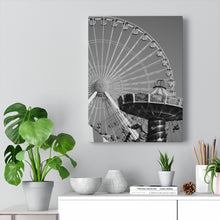 Load image into Gallery viewer, Black and White Photography Wall Art Print Amusement Park Wildwood Ferris Wheel