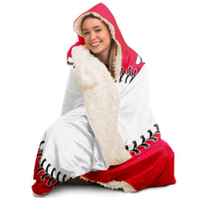Load image into Gallery viewer, Personalized Baseball Hooded Blanket Red & White