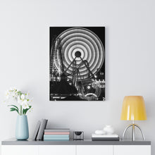 Load image into Gallery viewer, Black and White Photography Wall Art Print Morey's Piers Ferris wheel