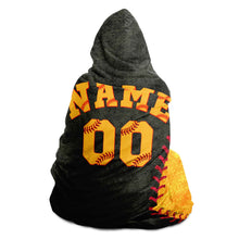 Load image into Gallery viewer, Pittsburgh Baseball Personalized Hooded Blanket Black & Gold