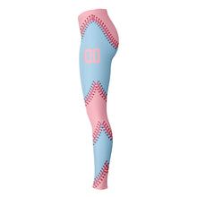 Load image into Gallery viewer, Personalized Leggings Pale Blue and Pink