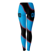 Load image into Gallery viewer, Miami Personalized Leggings Black & Blue