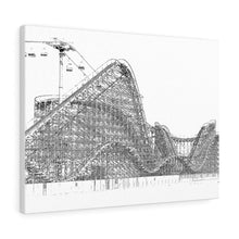 Load image into Gallery viewer, Art Sketch Wall Art Print Wildwood NJ Beach Wooden Boardwak Roller Coaster