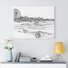 Load image into Gallery viewer, Art Sketch Wall Art Print Wildwood Crest life guard boats New Jersey beach