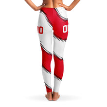 Load image into Gallery viewer, Personalized Leggings Red & White