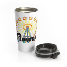 Load image into Gallery viewer, The famous Wildwood is sign featuring beach balls Stainless Steel Water Bottle Stainless Steel Travel Mug