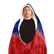 Load image into Gallery viewer, Chicago Baseball Personalized Hooded Blanket Blue & Red
