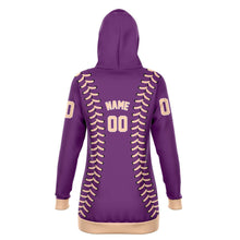 Load image into Gallery viewer, Personalized Long Hoodie Purple & Coral