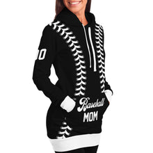 Load image into Gallery viewer, Black and white Personalized Long Hoodie