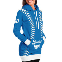 Load image into Gallery viewer, Personalized Long Hoodie Blue & White