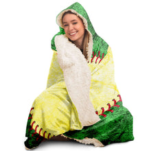 Load image into Gallery viewer, Personalized Baseball Hooded Blanket Green and Yellow