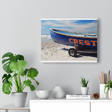 Load image into Gallery viewer, Canvas Print Wildwood Crest On The Beach Lifeguard Boat Ocean View