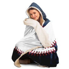 Load image into Gallery viewer, New York Baseball Personalized Hooded Blanket Blue & White