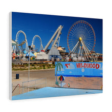 Load image into Gallery viewer, Canvas Print Wildwood New Jersey shore Big Ferris Wheel Ocean View