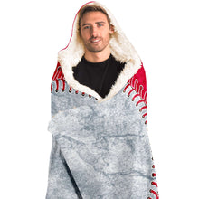 Load image into Gallery viewer, Seattle Baseball Personalized Hooded Blanket Red & Silver