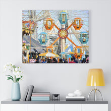 Load image into Gallery viewer, Gouache Digital Art painting Wall Art Print Moreys Piers Wildwood Ferris Wheel NJ