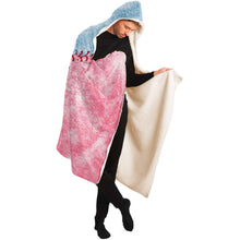 Load image into Gallery viewer, Personalized Baseball Hooded Blanket Pale Blue and Pink